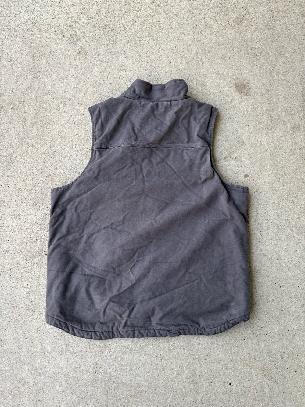 Carhartt Gravel Grey Sherpa Lined Washed Duck Canvas Vest 104277 Large Tall - Picture 2 of 4